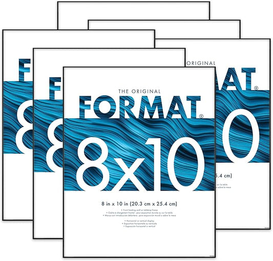 MCS Format 8x10 Picture Frame Black, Vertical & Horizontal Wall Hanging Picture Frame for Photos & Art Prints (6-Pack)