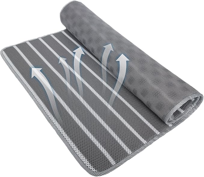 REEZEIVI Breathable Dog Crate mat with Anti-Slip Bottom,3D air mesh Pet Crate pad,Non-stuffy Dog Sleeping Bed,pet mat, Mac...