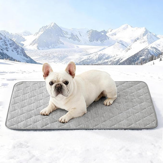 COZY KISS Dog Cooling Mat 27"x36" Q-Max>0.4, Waterproof Pet Bed Cover, Non-Slip Dog Bed Mat, Washable Cooling Pad for Smal...