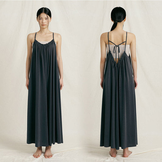 Womens Straight-Leg Strap Yoga Jumpsuit