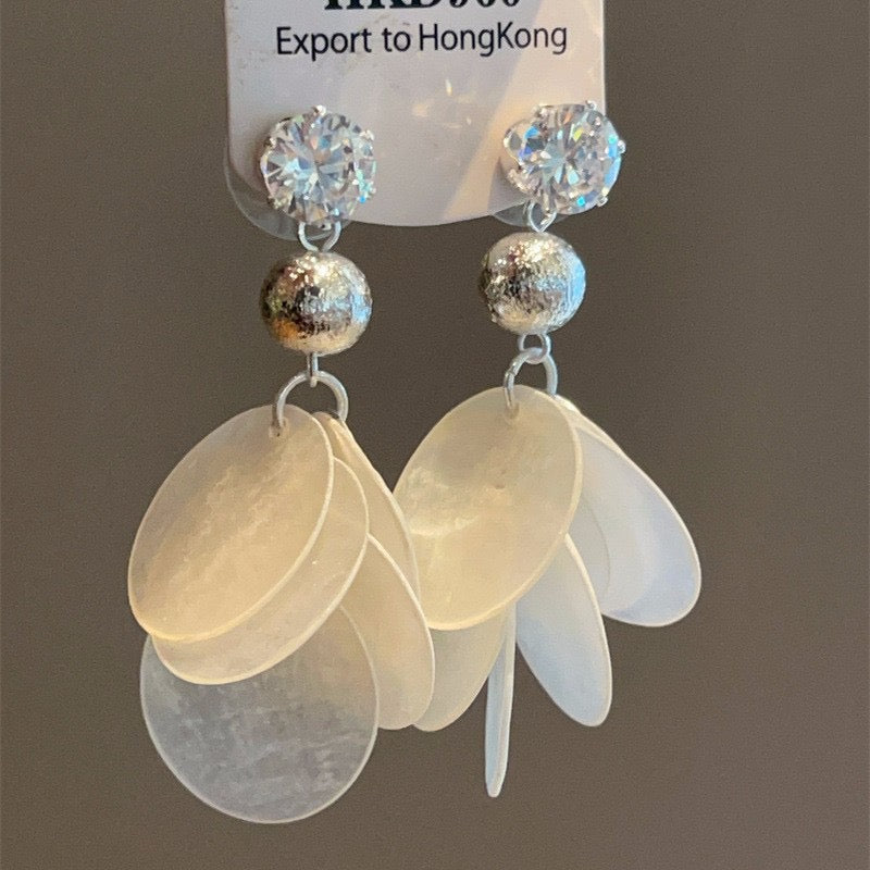 Old Money Style Natural White MOP Ear Cuffs For Women Double-Sided New Heavy Industry