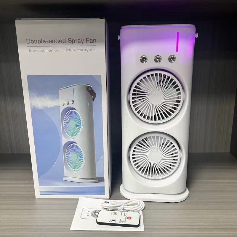 Double-headed Three-hole Spray Cooling Fan