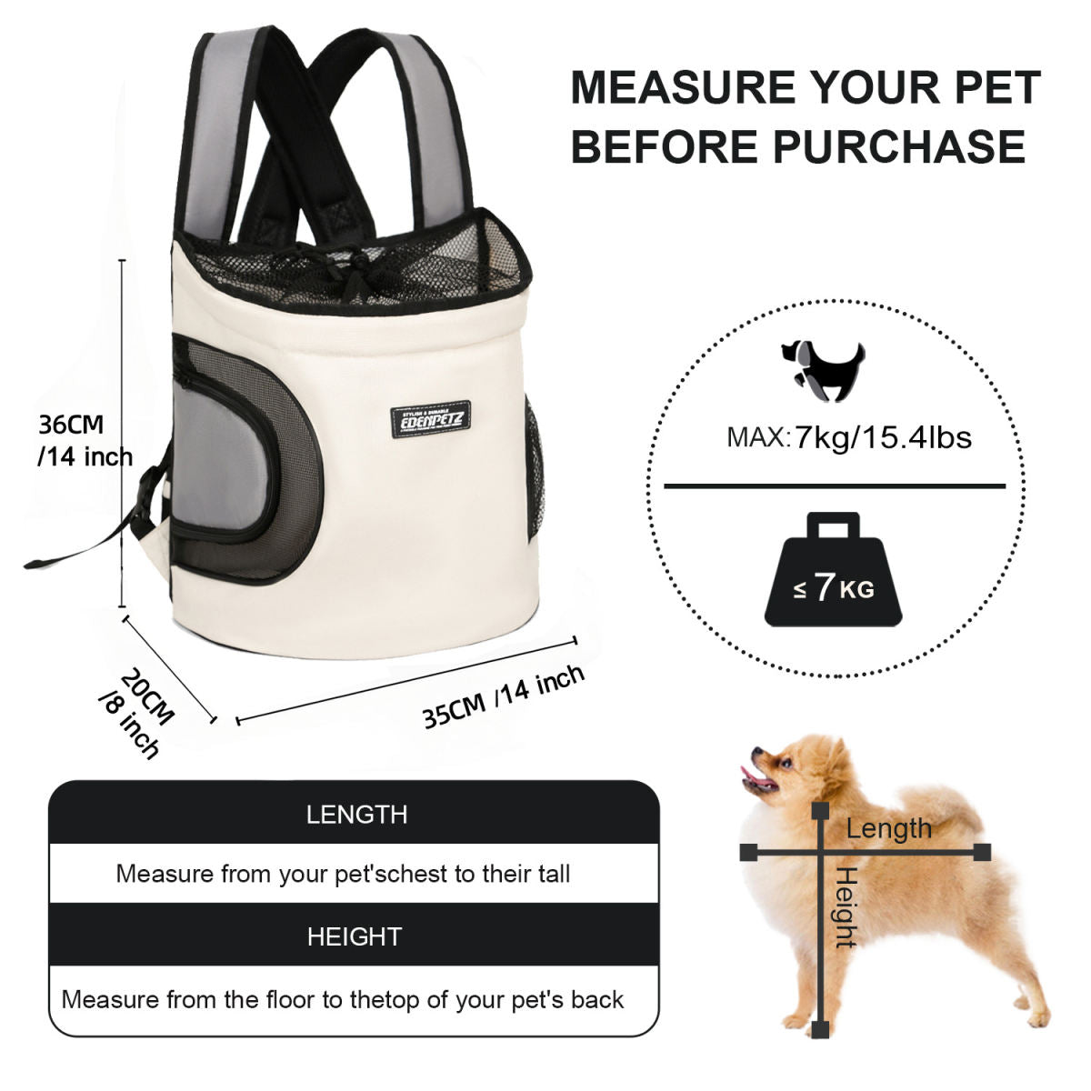Cat Pet Shoulder Strap Chest Backpack