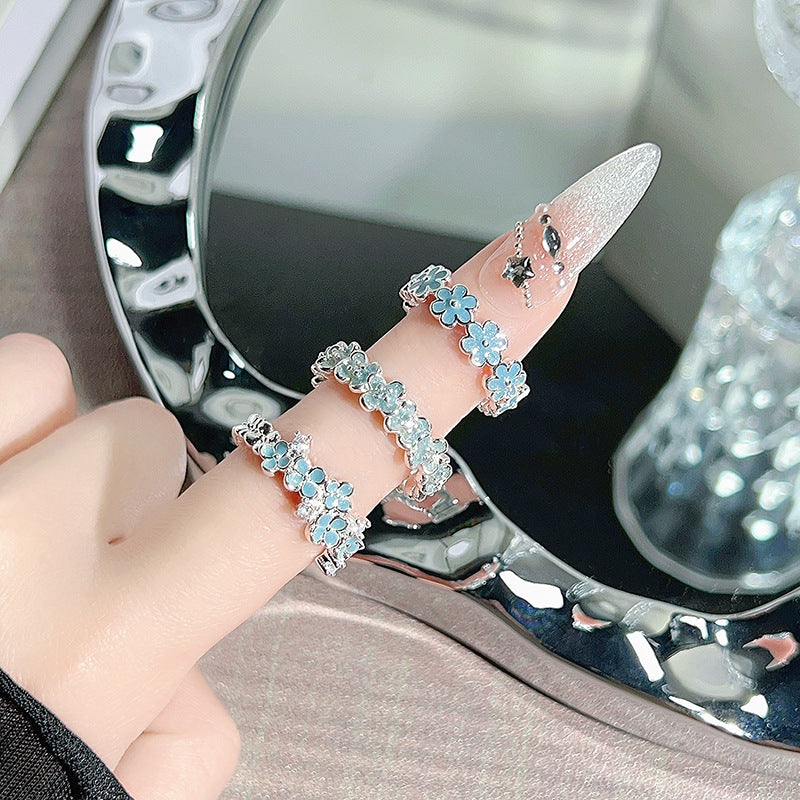Vintage Medieval Zircon Open Ring, Shimmering Crushed Ice Inlay, Sparkling Butterfly Design, Niche High-end Accessories For Women