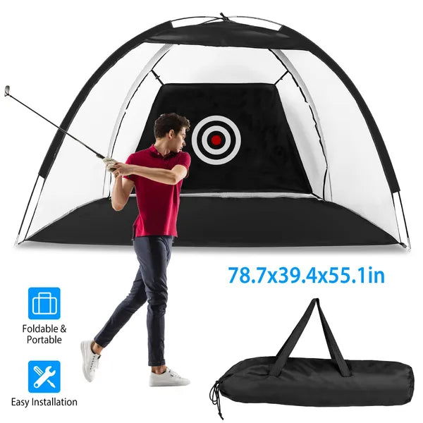 Golf Net, 78.7x39.4x55.1in For Backyard Driving Chipping Training Swing With Target Mat Balls For Outdoor Indoor, Gifts For Men Dad Him And Golfer