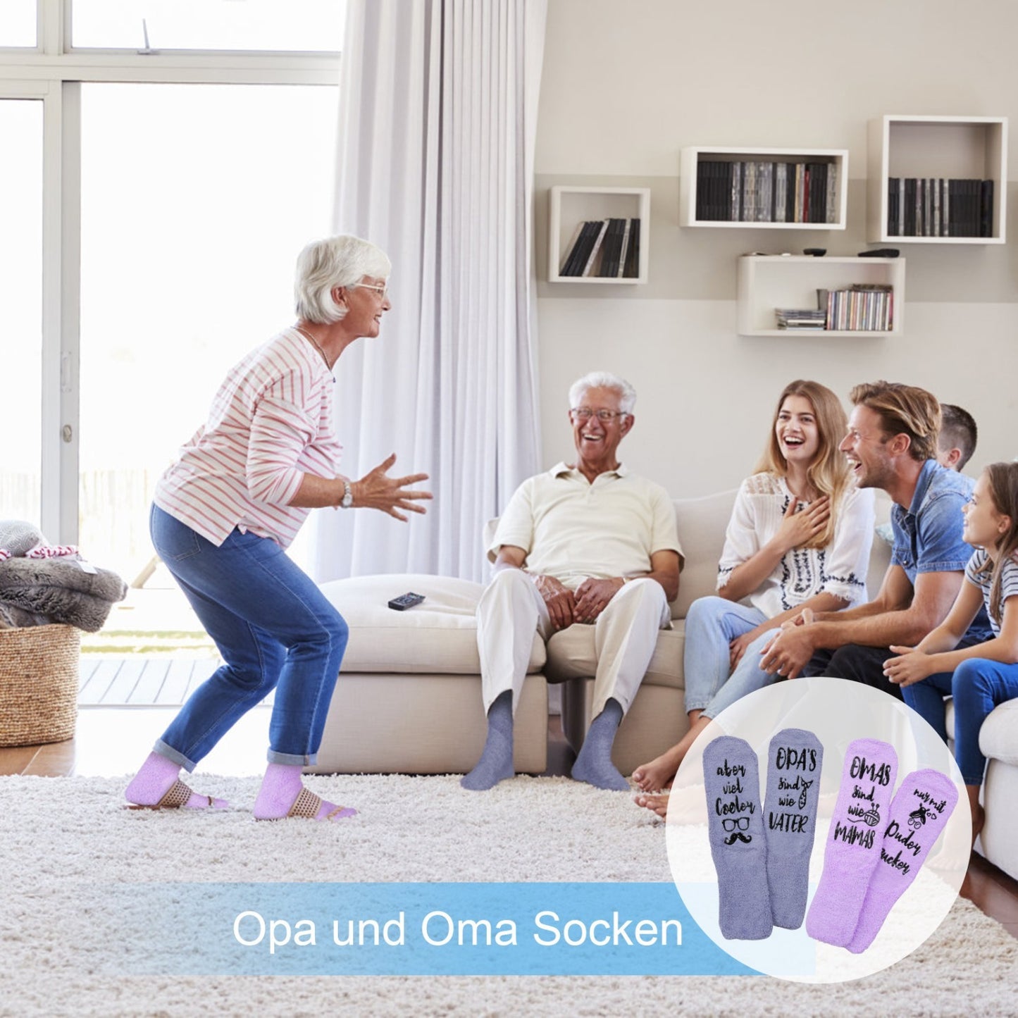 Gift For Grandparents Socken Set, 2 Paar Oma Und Opa Socken, Herzliches Geschenk Für Großeltern Zu Geburtstag Muttertag Und Vatertag-Partyzubehör-Set