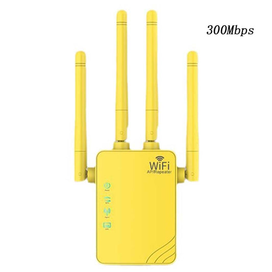 Yellow .300Mbps 1200Mbps WiFi Repeater2.4GHz 2.4GHz5GHz Single-Band DualBand WiFi Extender Booster, 4 Antenna, AP Repeater Mode, For Home And Office, Anyroom, White Black PinkChristmas Gifts