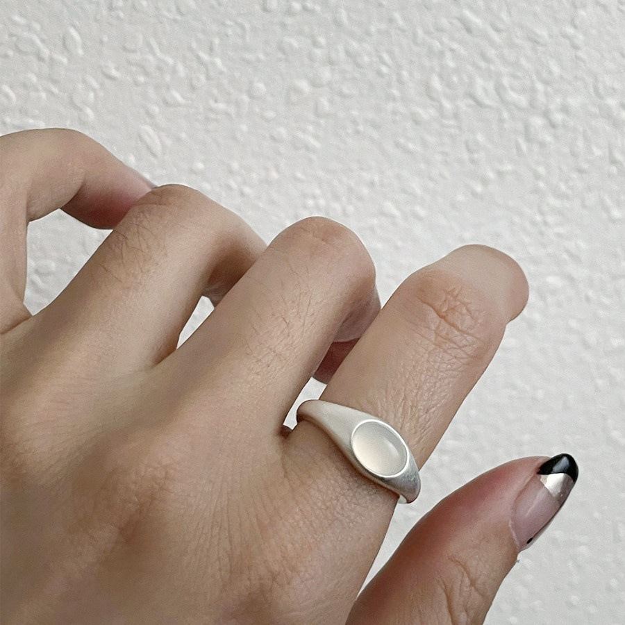 Ladies Retro Korean 925 Sterling Silver Plain Stackable Ring