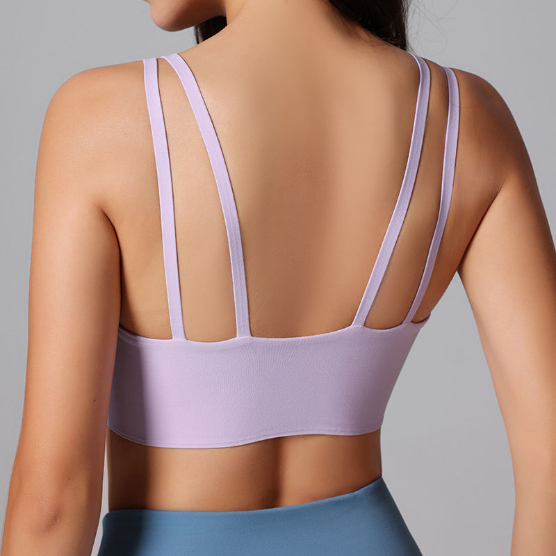 Yoga Straps Vest Integrated Bra Fixed Cup Sports Underwear