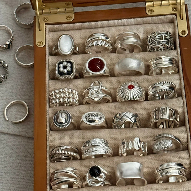 Retro Heavy Industry Simple Ring Women's Color-free Niche Design High-grade Light Luxury All-match Opening New Products Wholesale Jewelry