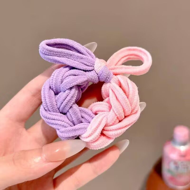 High Ponytail Hair Tie Colorful Braided