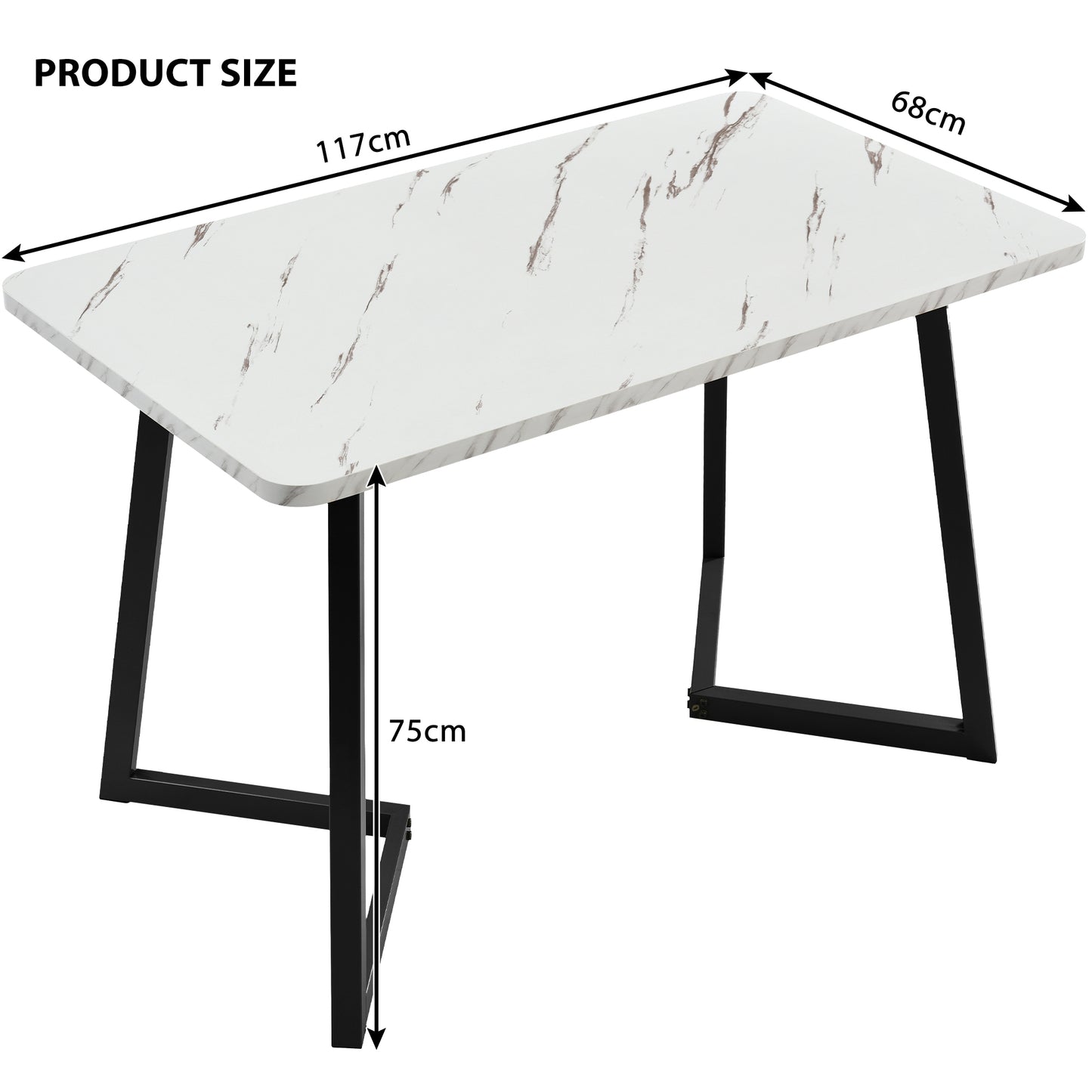 117x68cm Dining Table With 4 Chairs Set, Rectangular Dining Table Modern Kitchen Table Set,Dining Room Chair  Dark Grey Velvet Kitchen Chair,Black Table Legs