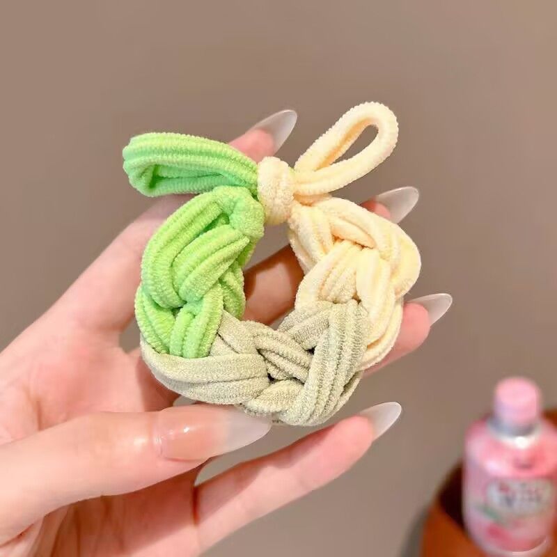 High Ponytail Hair Tie Colorful Braided