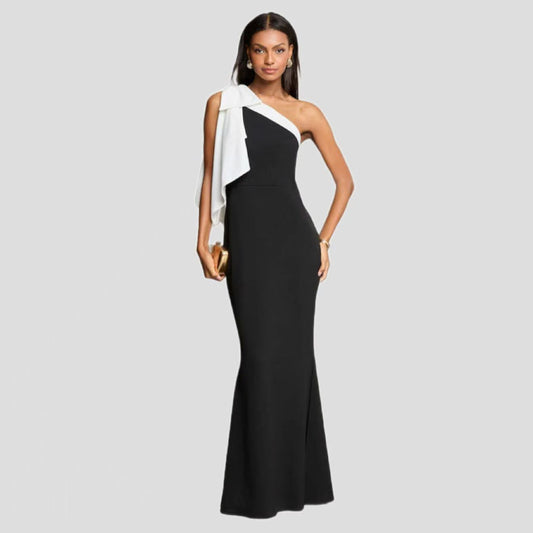Womens Sexy Off-shoulder Slanted Fashion Slim-fit Dress
