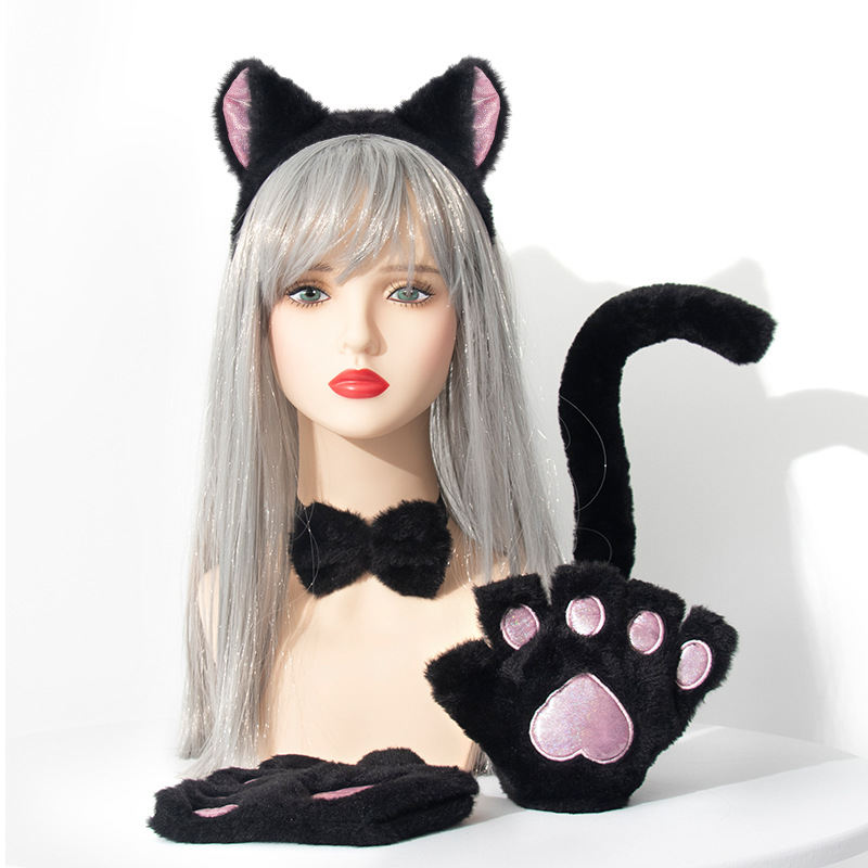 Accessories Set Cosplay Cat's Paw Gloves Cat Ear Headband