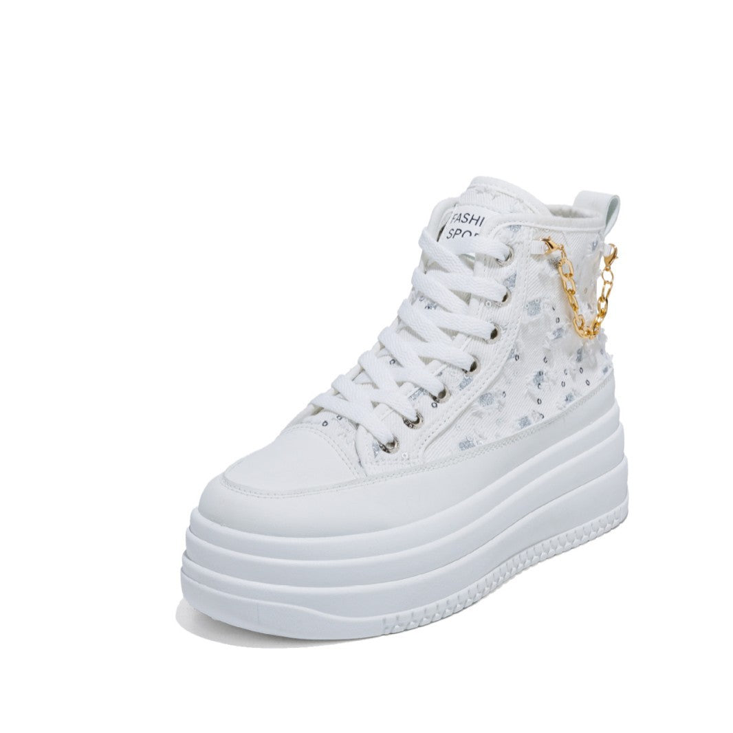 Denim Fashion Womens Casual Chain-Strap Shoes