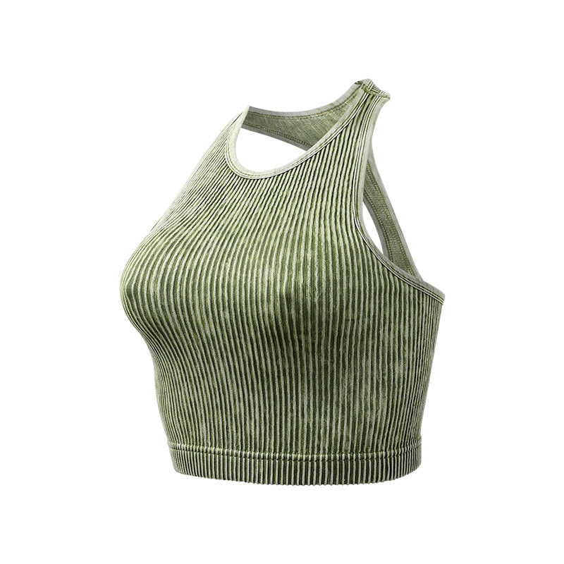 Women's Solid Color Short Thread Beauty Back Yoga Vest