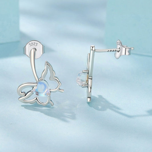Original Smart Moonstone Butterfly Studs Female Mori Style