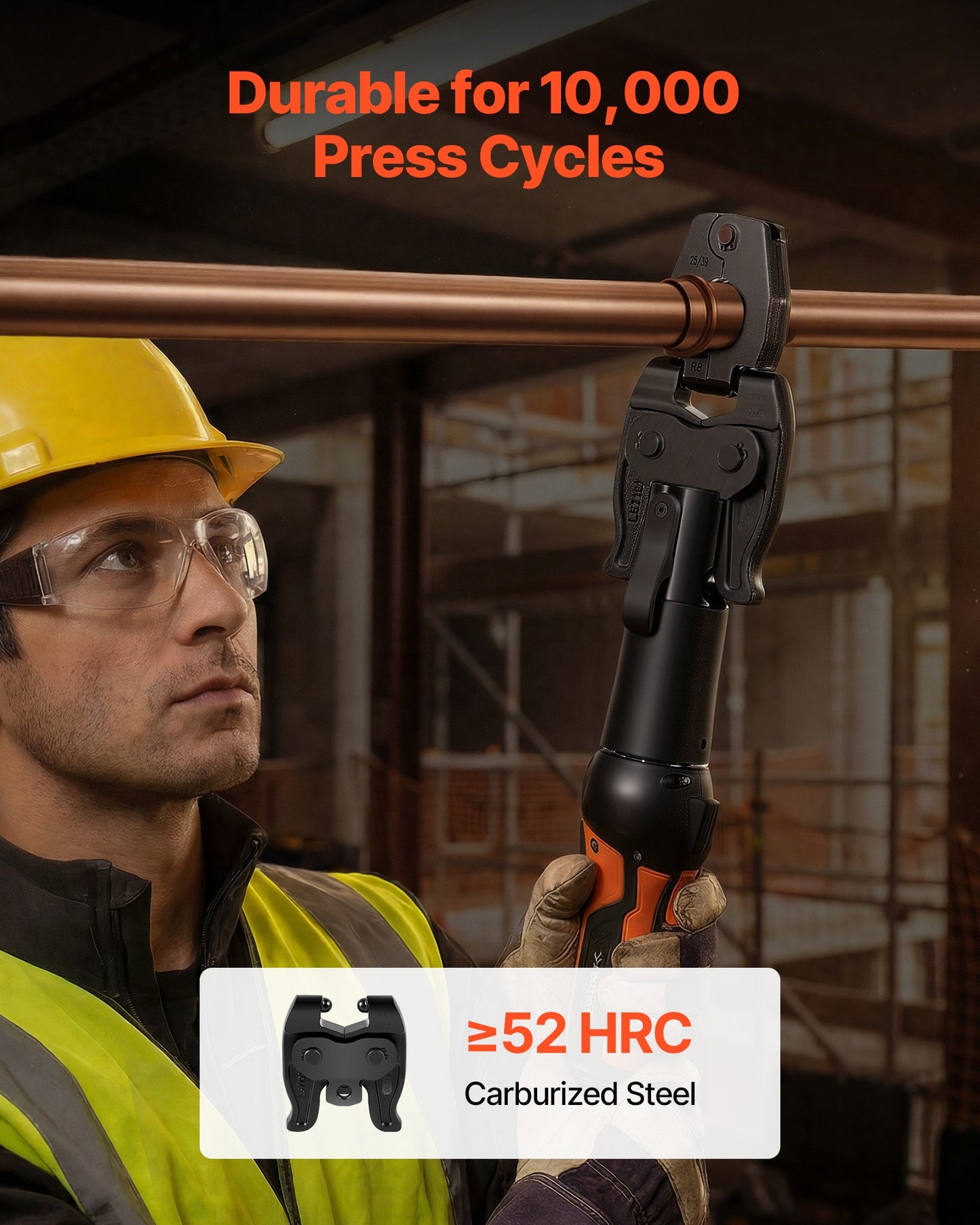 Press Actuator For Compact Series Press Tools, Compatible With 1/2", 3/4", 1" & 1-1/4" Press Rings For ProPress Copper Pipes - Works With 24KN Press Tools (Ring NOT Included)