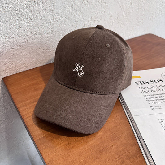 Unisex Mini Astronaut Embroidered Korean-style Casual Baseball Cap, Suitable For Daily Commuting And Outdoor Outings, Makes Your Face Look Smaller.