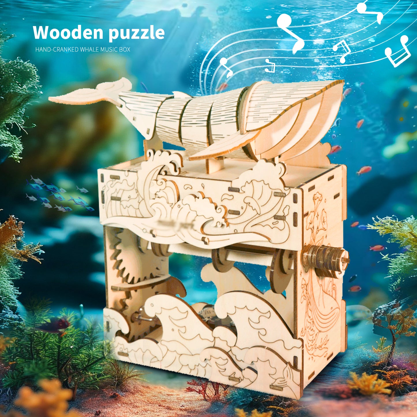 Sales Are Prohibited On The TEMU And SHEIN-MUSIC PARK 3d Wooden Puzzle Hand Whale Music Box Handmade Assembly Model Kit Holidays Birthdays Christmas Gifts