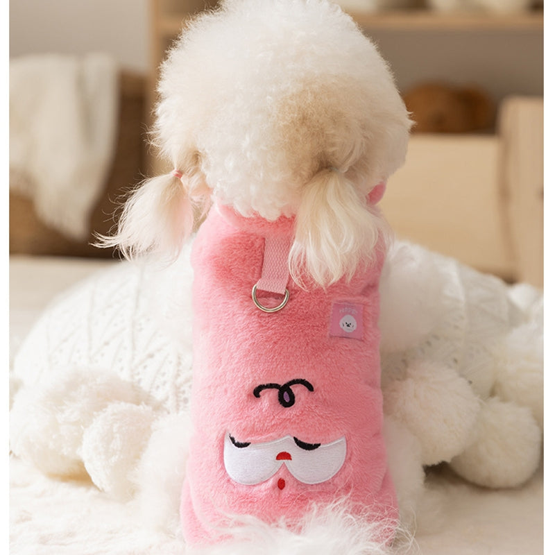 Autumn And Winter Korean Version New Dog Cute Cartoon Little Bear Sportswear Cat Teddy Pet Clothing With Scarf