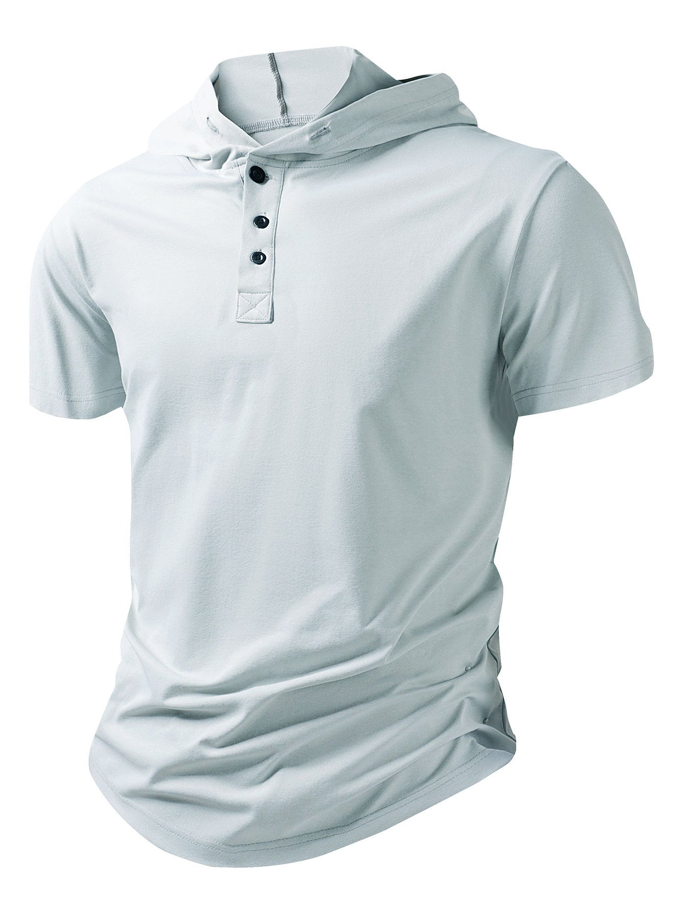 Mens Short-Sleeved Hoodie For Casual Sports And Fitness