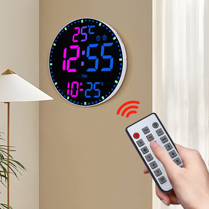 Smart WiFi Perpetual Calendar Digital Clock With RGB Color-Changing Wall Clock