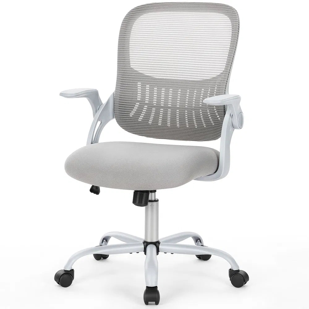 Office Mid Back Ergonomic Mesh Computer Desk Larger Seat Executive Height Adjustable Swivel Task Chair With Lumbar Support