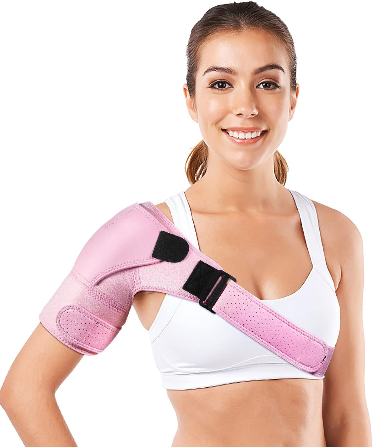 Adjustable Breathable Sports Shoulder Brace - Unisex Compression Support Strap for Joint Protection and Fitness Activities