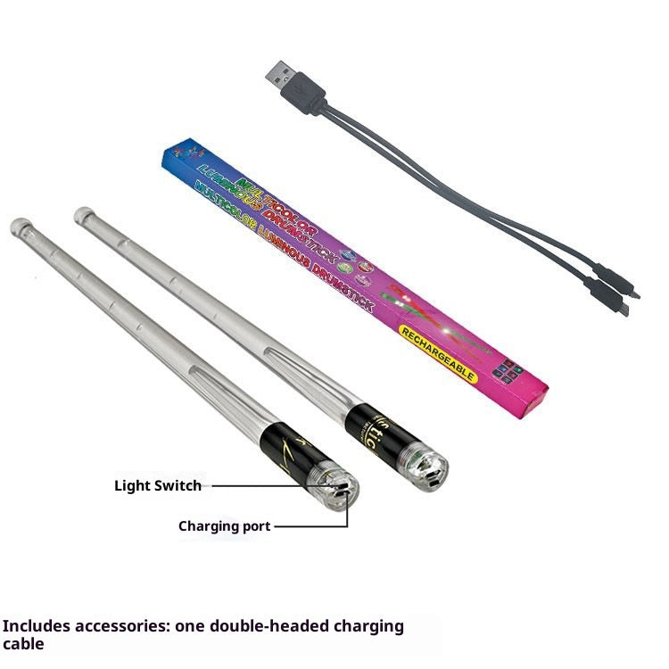 LED Luminous Drumstick 15 Color Gradient USB Charging