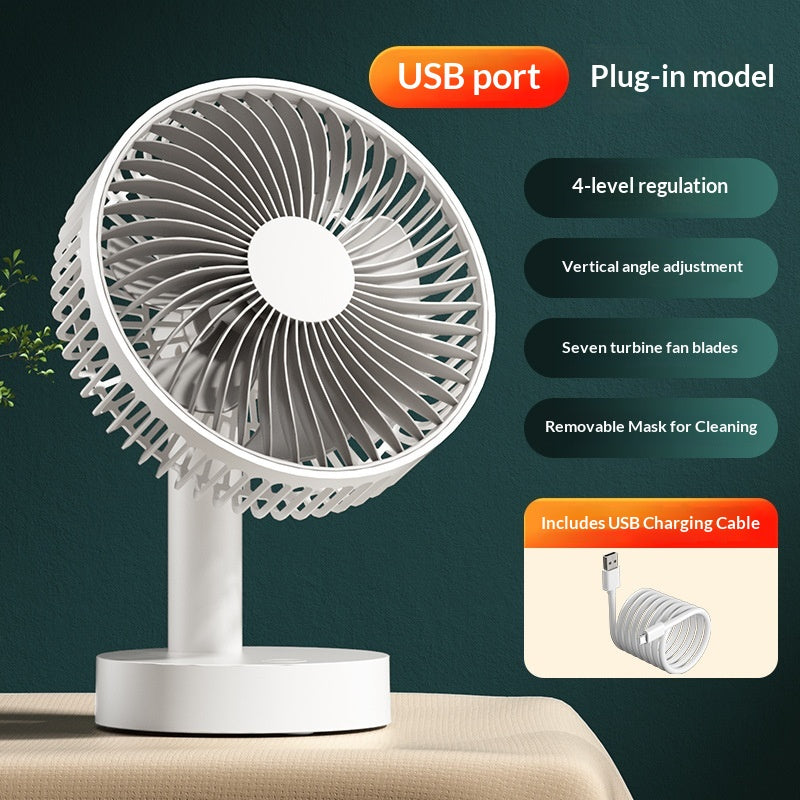 Compact Desktop Charging Fan For Home And Office