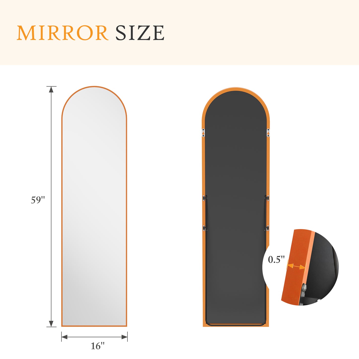 Arched Full Length Mirror, Full Body Standing Mirror, Hanging Or Leaning, For Home