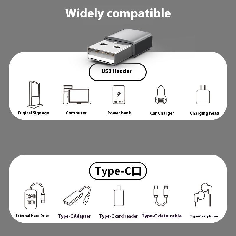 USB To Typec Mobile Phone Adapter OTG Adapter