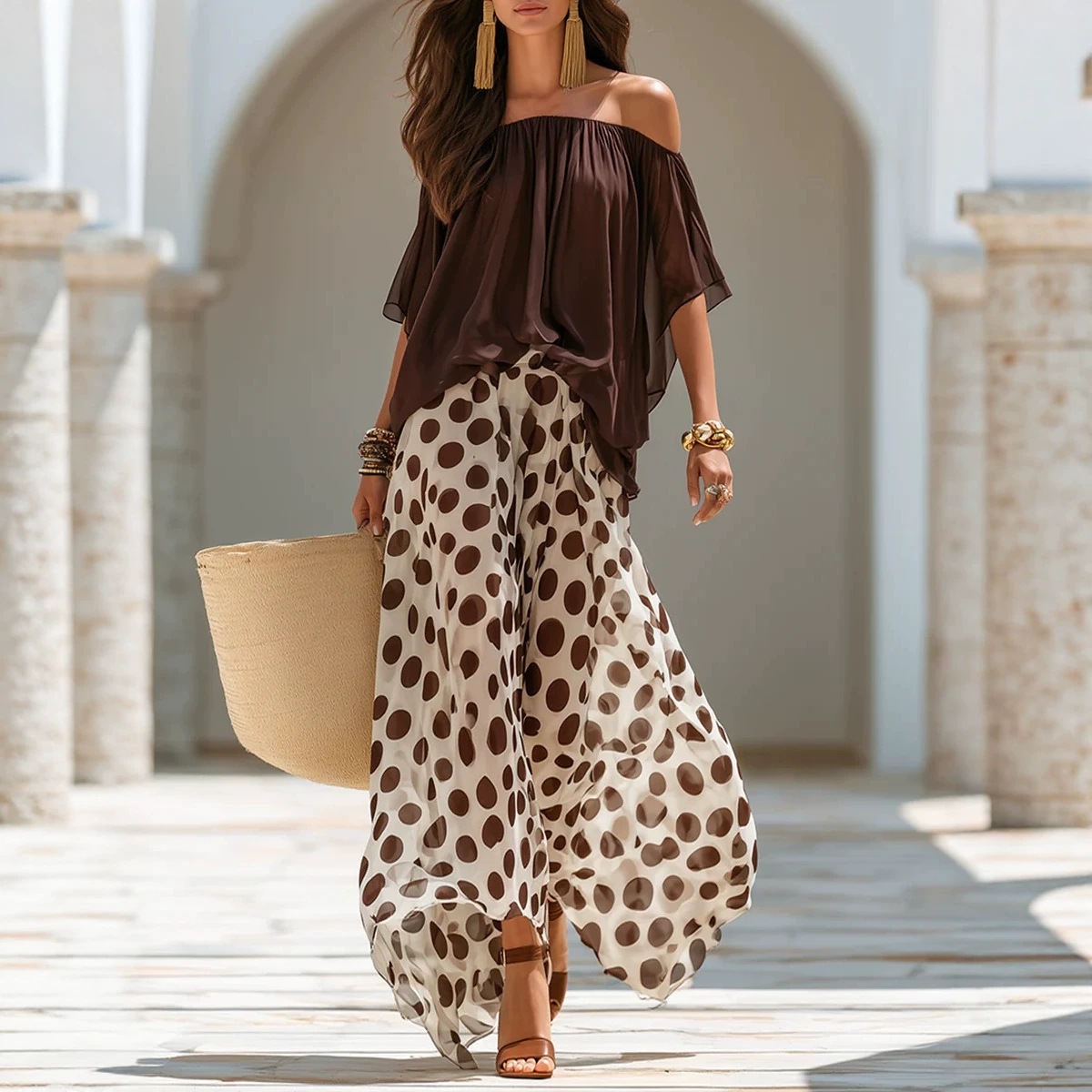 Womens Casual Fashion Two-Piece Set Skirt And T-Shirt