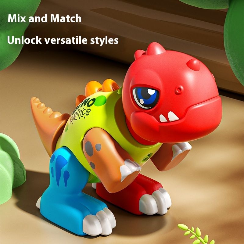 Dinosaur Toys For Children Puzzle Magnetic Assembly Free DIY Simulation Animal Model