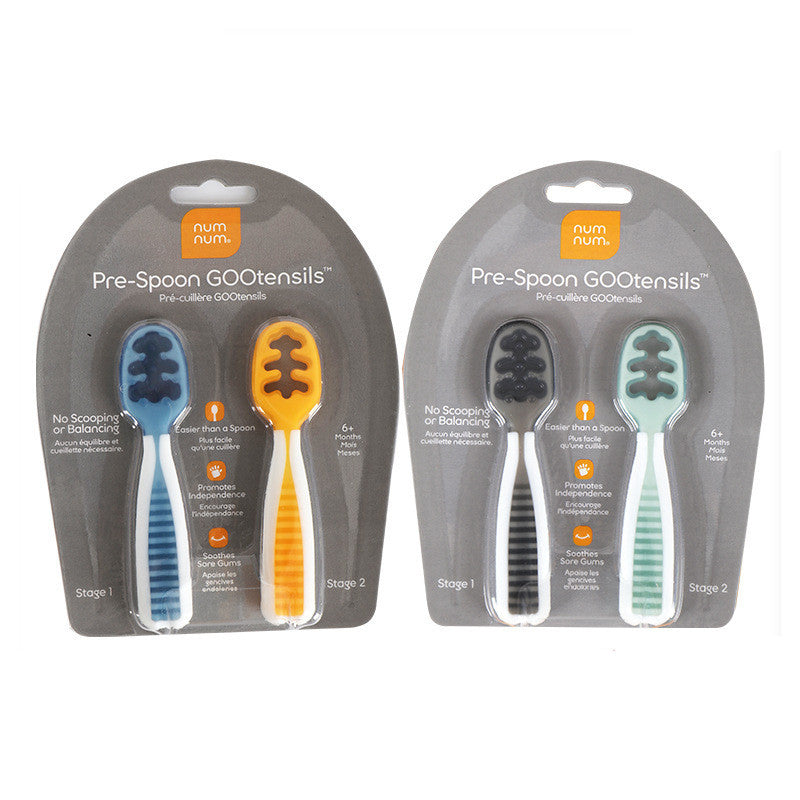Complementary Food Training Feeding Spoon Flat Head Sticky Silicone