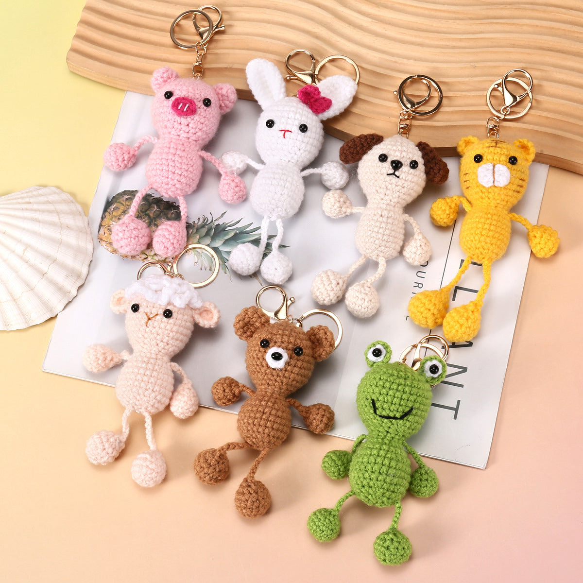 Knitted Ornament Doll Keychain Little Bear Pendant Gift