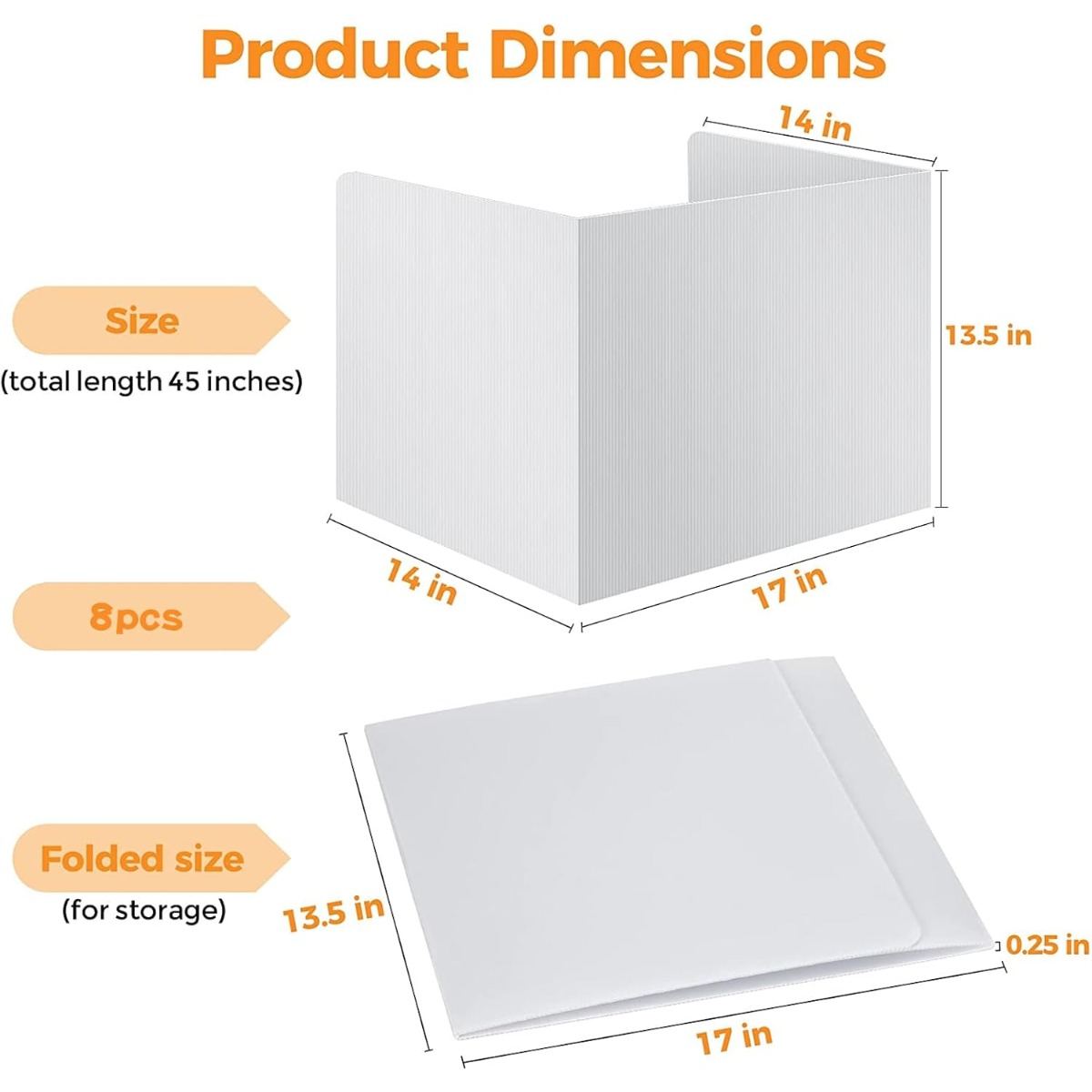8-piece Set Of Foldable Table Privacy Screens – Portable And Adjustable Plastic Dividers For The Office, School, And Home Office