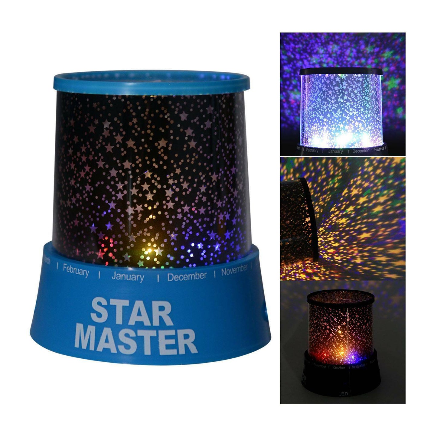 Simple Romantic LED Starry Night Sky Galaxy Projector Lamp Star Cosmos Party Home Decor Black