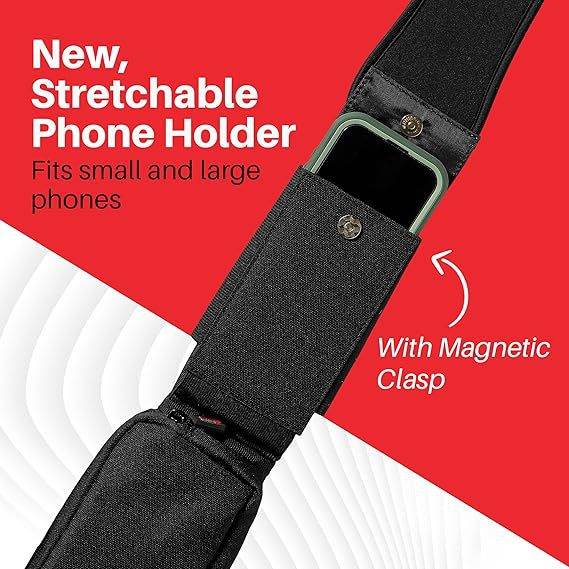 Passport Crossbody Bag 3 Pockets Tactical Sling Mobile Phone ID