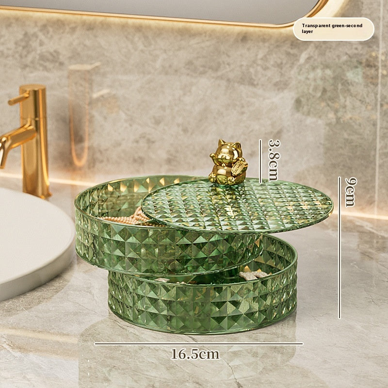 Fruit Plate Makeup Storage Box Student Household Dormitory Rotating Jewelry Organizing Rack
