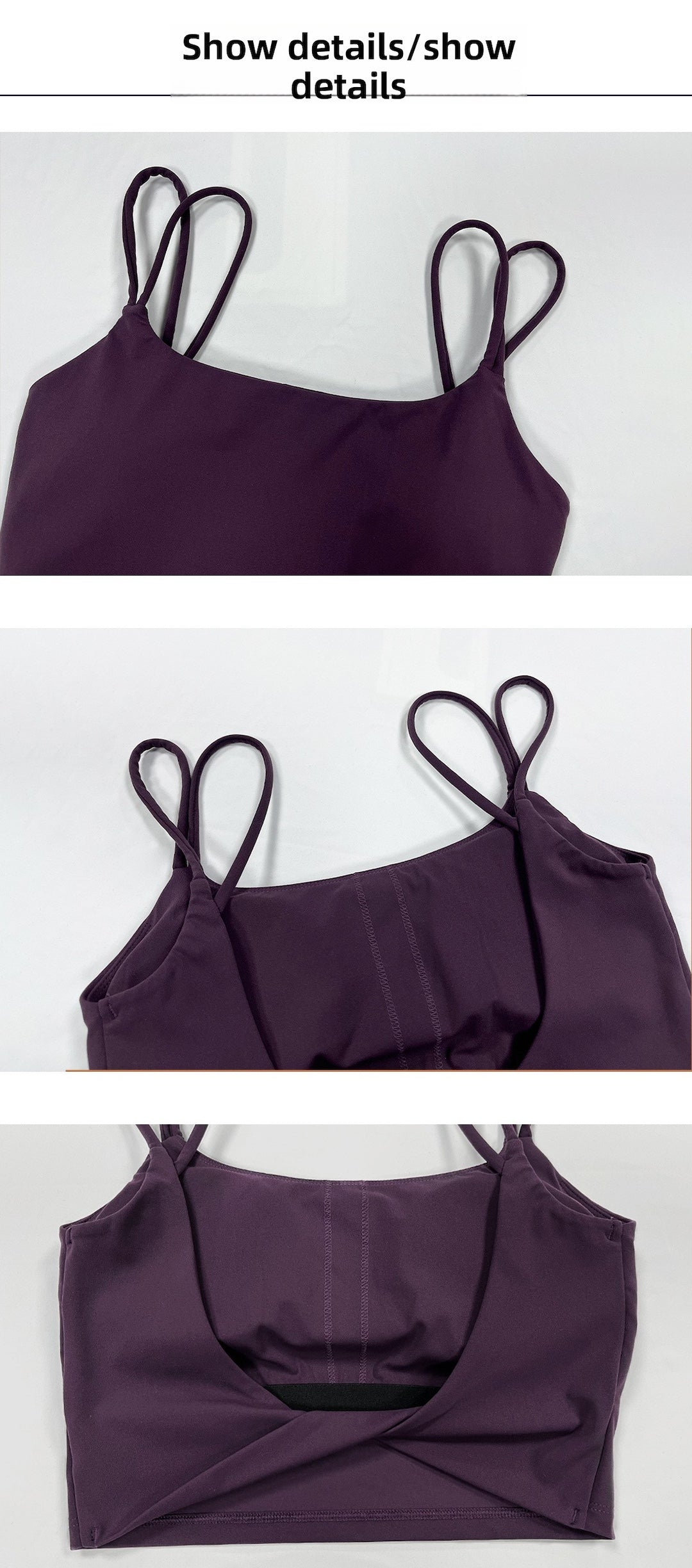 Sling Yoga Top With Open Back, Shockproof Sports Bra For Running, Fitness And Workout