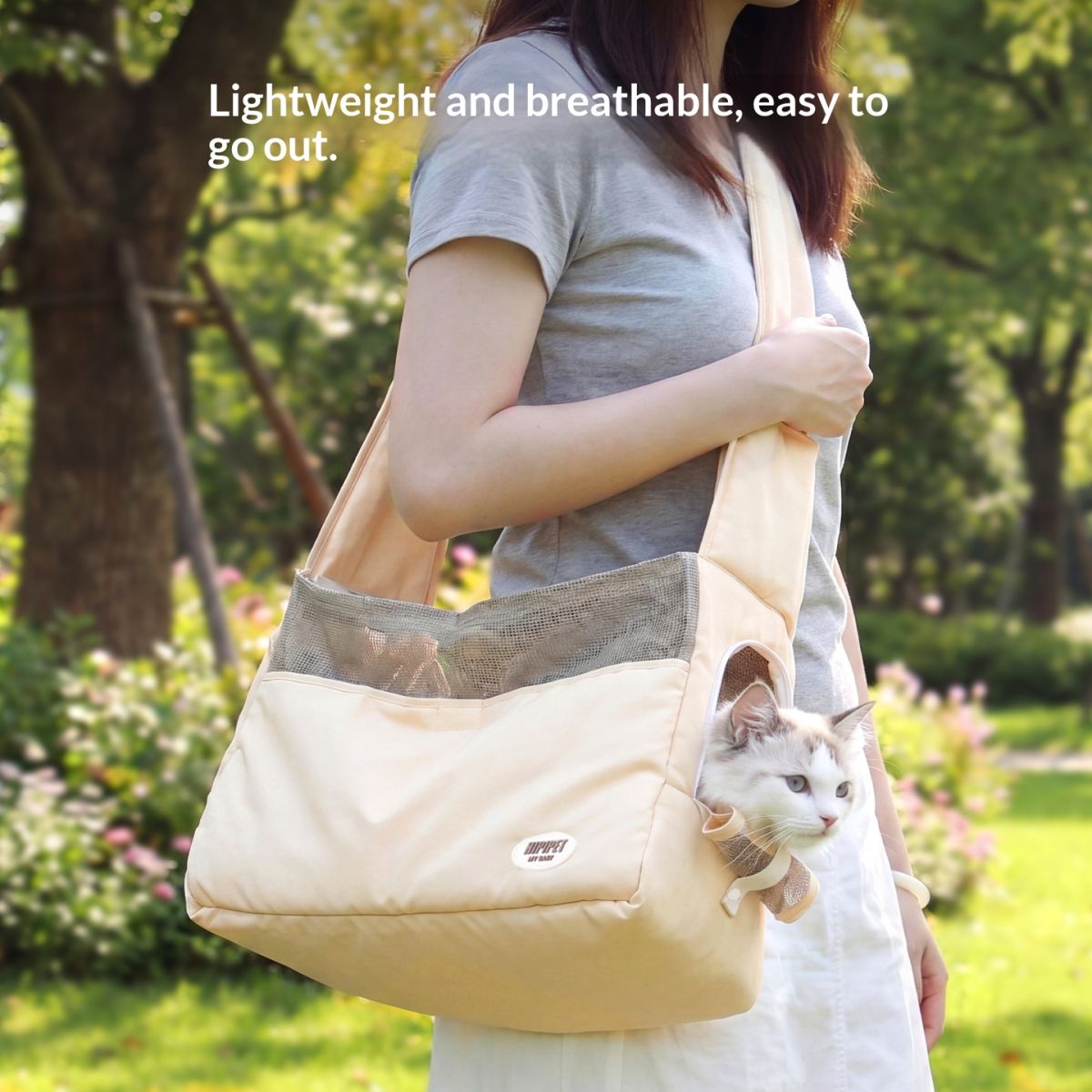 Breathable Crossbody Pet Carrier For Outdoor Use