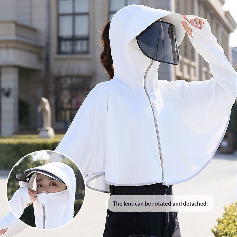 Cycling While Picking Tea UV Protective Sun Blocking Hooded Jacket