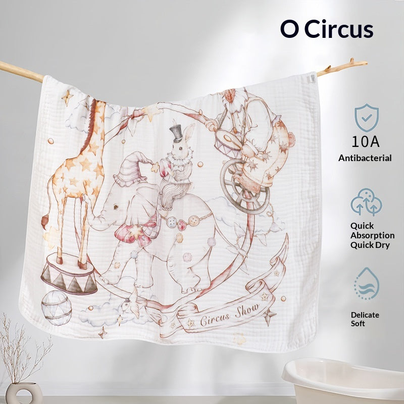 Cartoon Childrens Printed Gauze Bath Towel