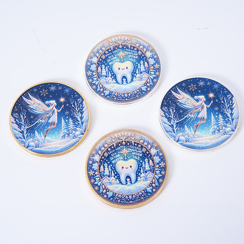 Commemorative Gold-Plated Tooth Fairy Coin Childrens Tooth-Exchange Gift