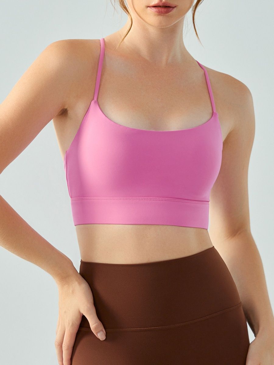 Nude Feel Yoga Vest Female Semi-fixed Coaster U-shaped