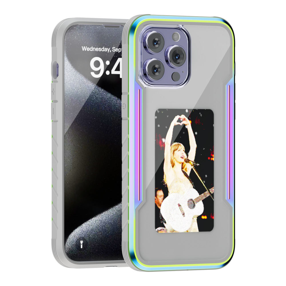 Support Wireless Charger DIY Four-color E-ink Screen Mobile Phone Protective Case