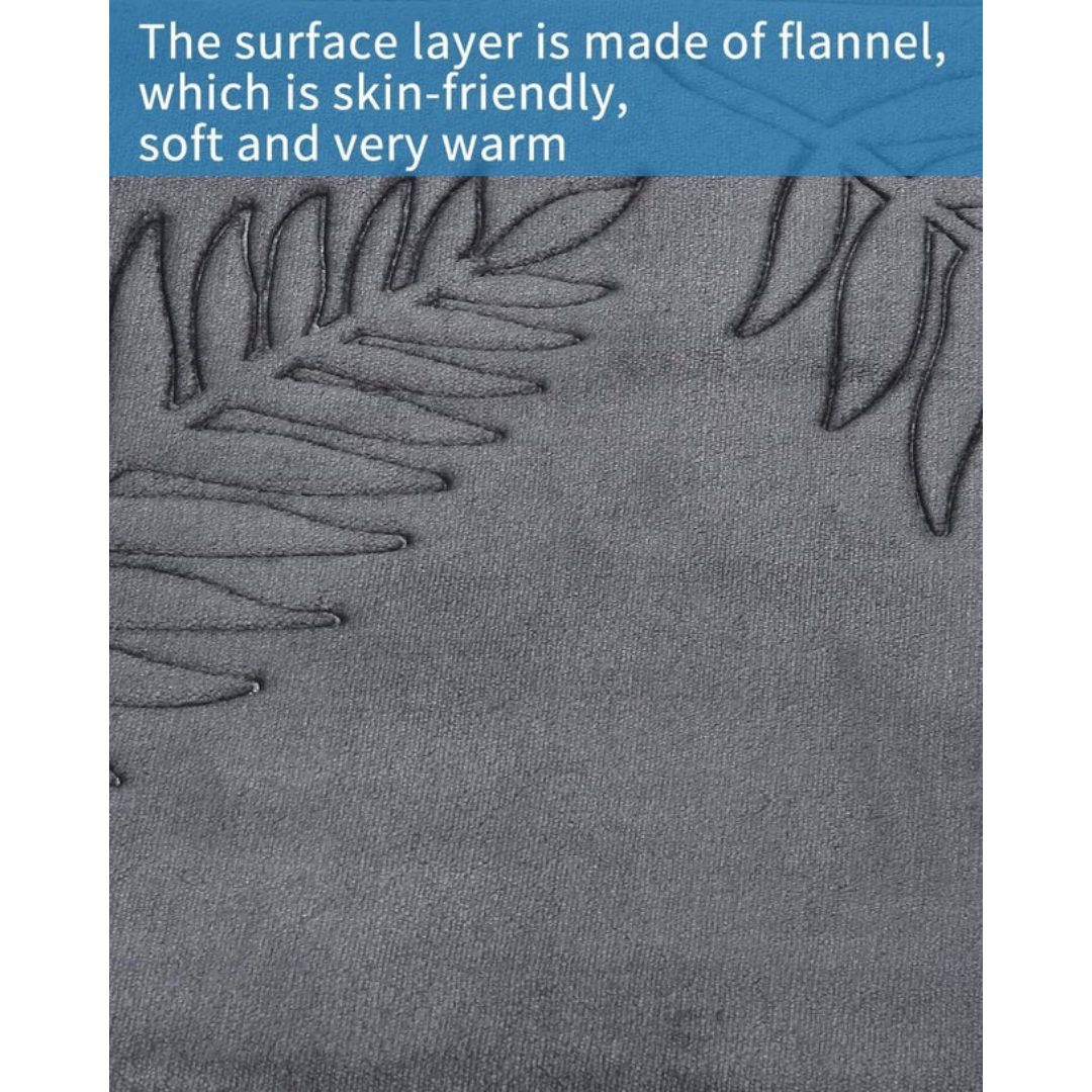 Non-slip Bath Mat 40 X 60 Cm, Thick And Absorbent, Memory Foam, Leaf Pattern - Dark Grey